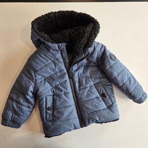Michael Kors Kids Puffer Jacket in Blue and Black 18m